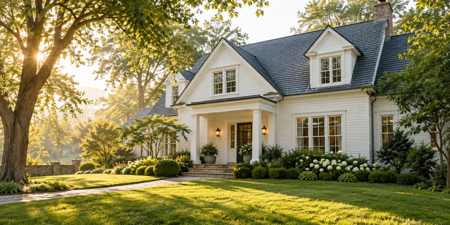 A welcoming home surrounded by trees